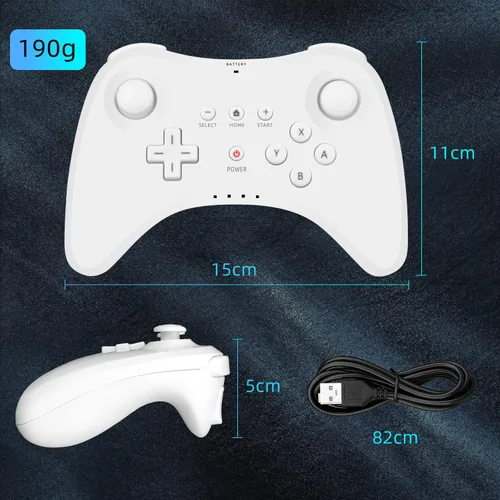 Vista 5 de OSTENT Extensión Wireless Pro Controller para Nintendo Wii U Gamepad Consola Color Blanco