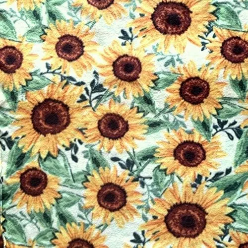 Vista 2 de Tela polar prémium antibolitas de girasoles por yarda