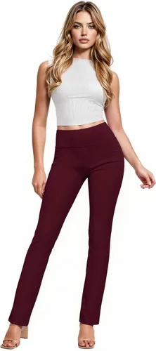 Vista 14 de Hybrid & Company - Pantalones de oficina Millennium ajustados con corte para bota para mujer 10768-negroblanco