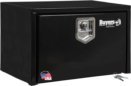 Vista 17 de Buyers Products 1703349 - Caja de acero negro para debajo de la carrocería con pestillo de mango en T, 14 x 12 x 18 pulgadas, caja de herramientas