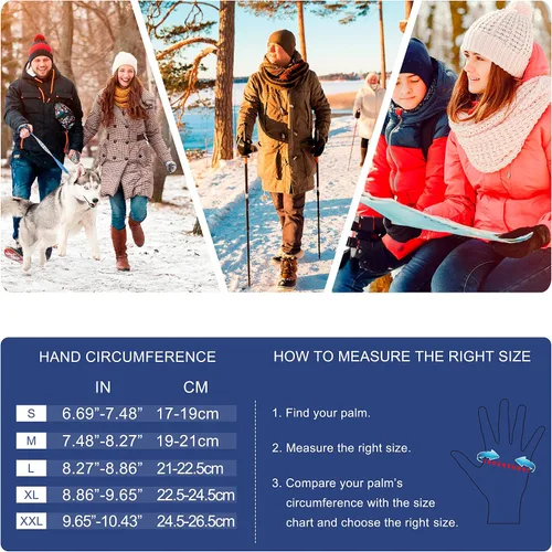 Vista 6 de SIMARI - Guantes de invierno para hombres y mujeres, para pantalla táctil, guantes de invierno, guantes de trabajo para correr, conducir, montar