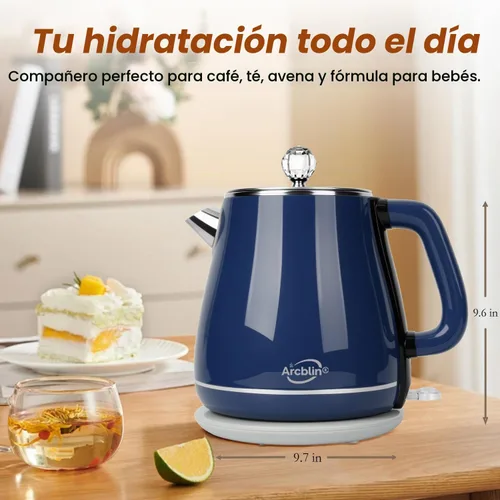 Vista 7 de Hervidor eléctrico de 1.8L, hervidor de té con hervir rápido 1350W Azul
