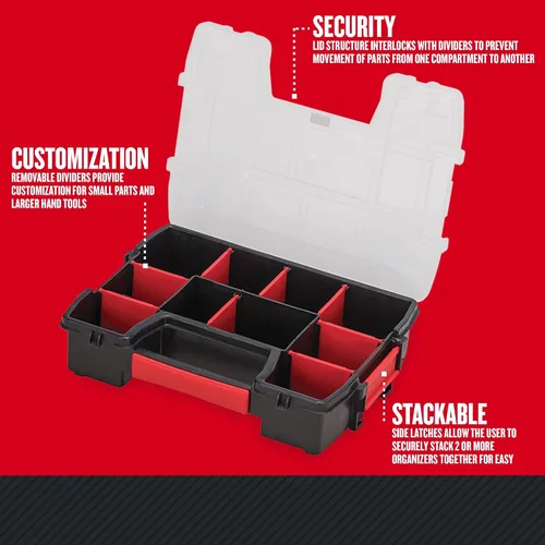 Vista 5 de CRAFTSMAN Organizador de almacenamiento de herramientas pequeño de 10 compartimentos, plástico (CMST14021)