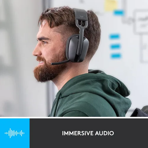 Vista 4 de Auriculares Logitech Zone Vibe 100 inalámbricos ligeros sobre la oreja con cancelación de ruido y micrófono, auriculares avanzados Bluetooth