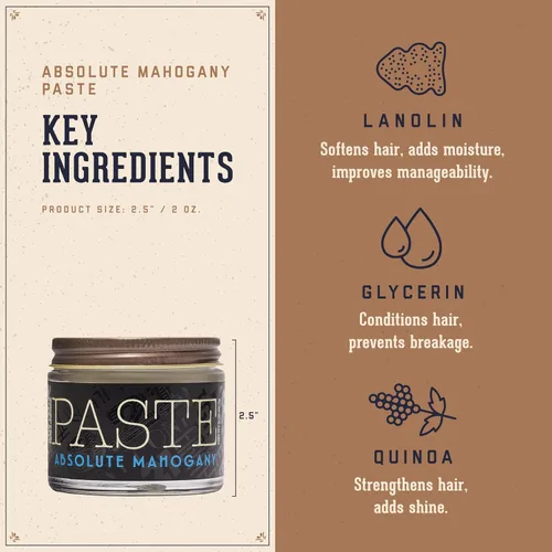 Vista 3 de 18.21 Man Made Producto de peinado para el cabello, 2oz. Aroma de caoba absoluto en pasta con acabado de brillo natural