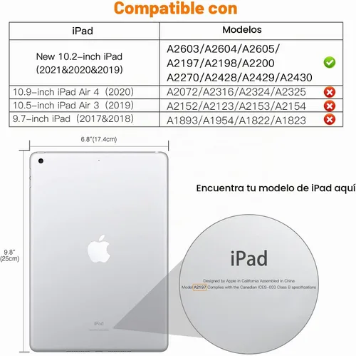 Vista 2 de Moko Funda inteligente para iPad de 9ª/8ª/7ª generación de 10.2 pulgadas, sandía Rojo sandía