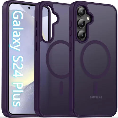 Vista 106 de Oterkin Funda magnética para Samsung Galaxy A17 mate, funda de teléfono A17 compatible con MagSafe esmerilada, translúcida, a prueba de golpes Negro