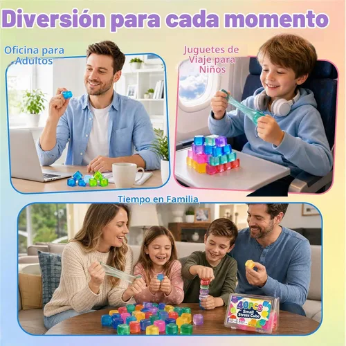 Vista 6 de Paquete de 40 mini cubos de estrés para niños: 1.18 pulgadas, juguetes