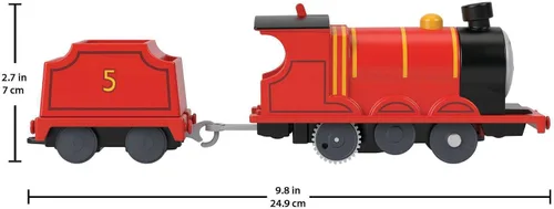 Vista 5 de Thomas & Friends Tren de juguete motorizado James Motor alimentado por batería con tierno para juegos de simulación preescolar niños a partir de 3