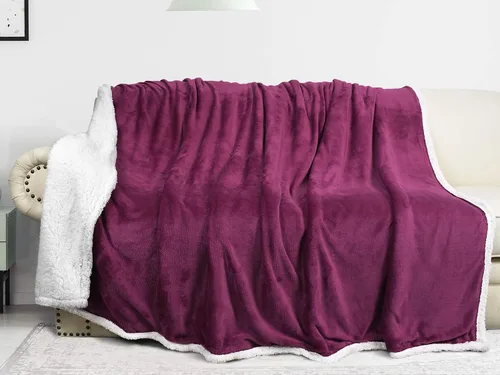 Vista 13 de Catalonia Manta Sherpa de Lana Azul Marino, Manta de Felpa de Visón Súper Suave para Sofá, Manta Mullida y Esponjosa para Cama y TV, Mantas Pesadas