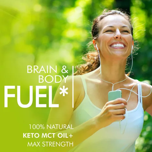 Vista 2 de Keto MCT - Cápsulas de aceite con C8 y C10, cetosis de acción rápida, combustible para el cerebro y el cuerpo para mujeres y hombres, todo natural