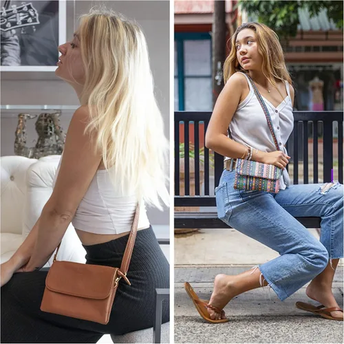 Vista 2 de MINICAT Bolsos cruzados pequeños con bolsillos espaciosos para teléfono celular, monederos para mujer