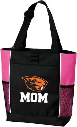 Vista 3 de Broad Bay Official Oregon State Tote Bag - Zippered Carryall Beavers Logo, 600D Polyester Canvas, Adjustable Web Handles, Front Pocket, Side Mesh