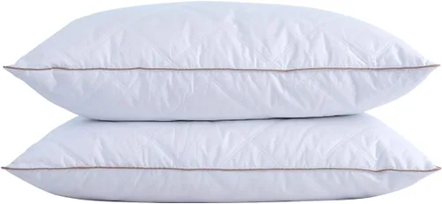 Vista 12 de puredown Almohadas de plumas de ganso y plumón, almohadas de lujo premium con funda 100% algodón, paquete de 2, tamaño estándar, 20 x 26 pulgadas