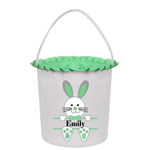 Vista 11 de Cestas de Pascua personalizadas para niños, cesta de caza de huevos de Pascua, bolsas de cesta de Pascua personalizadas, regalos de Pascua para verde