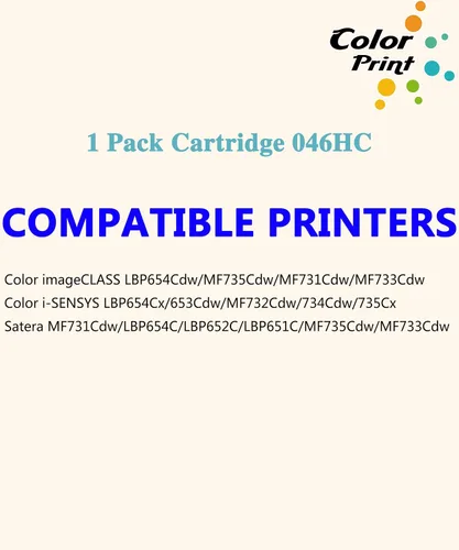 Vista 2 de Cartucho de tóner cian compatible 046H de repuesto para impresora láser CRG-046H CRG046H 046 de alto rendimiento con impresora láser