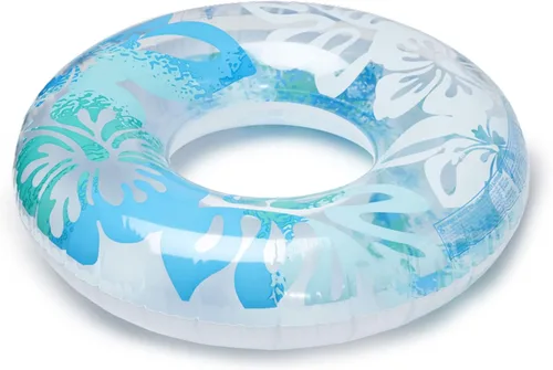 Vista 6 de INTEX 59251EP Tubo inflable tropical transparente: diseño gráfico floral, diámetro de 36 pulgadas, capacidad de peso de 132 libras, un tubo