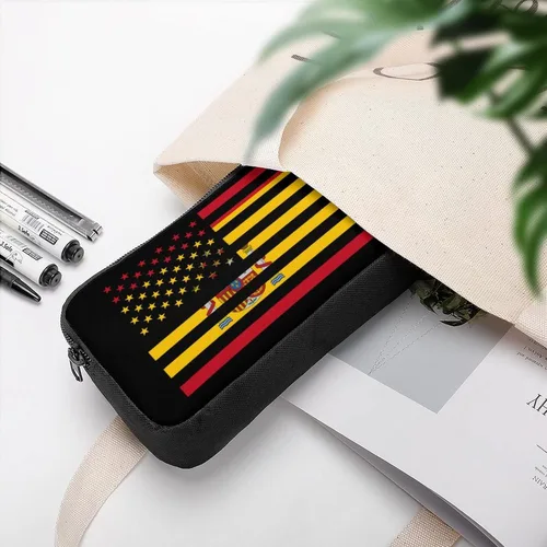 Vista 5 de Estuche de lápices con bandera americana de España, bolsa de lápices duradera de gran capacidad para almacenamiento