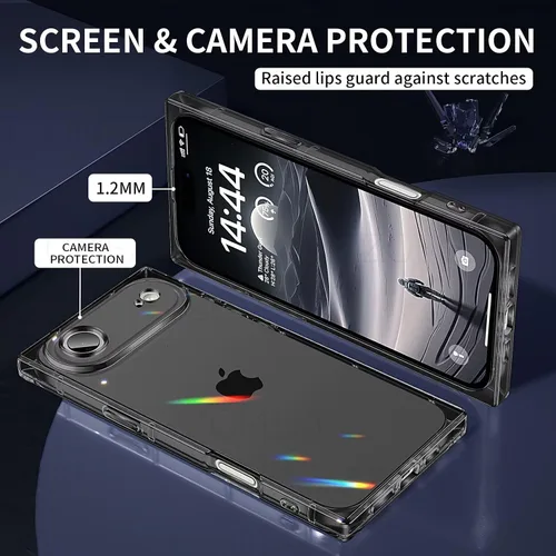 Vista 2 de Funda Tzomsze Compatible con iPhone Air Clear Funda, Protección de Cámara, Esquinas Reforzadas TPU Delgada Resistente a Golpes Funda Protectora
