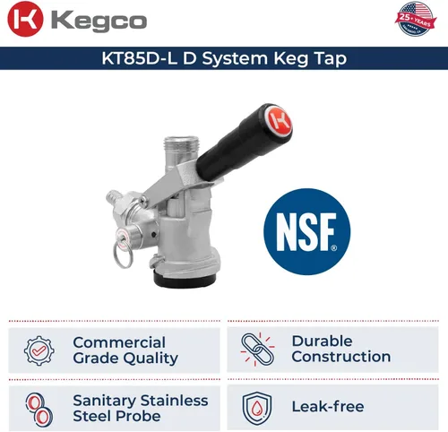 Vista 5 de Kegco Elite Series - Kit de grifo de barril de extracción directa con tanque de CO2 rojo de 5 libras