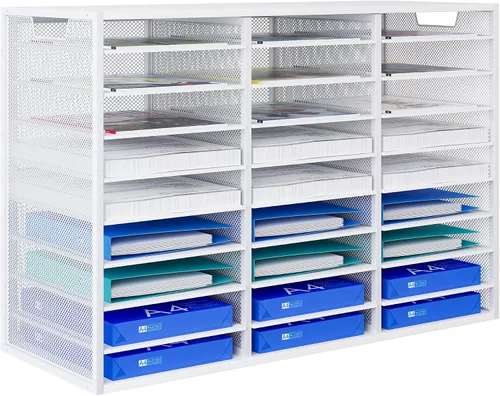 Vista 7 de PAG - Soporte para correo masivo, organizador de literatura ajustable para encimera, buzón de estudiante, organizador de papel de factura de Negro
