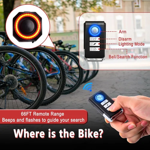Vista 6 de USUPERINK Turn Signals for Ebike, Bike Turn Signals, Bike Blinkers Front and Back, Bike Tail Light USB Rechargeable with Horn, IP65 Waterproof