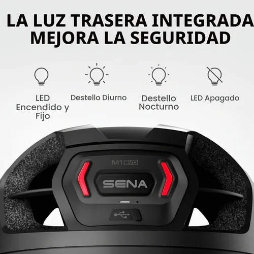 Vista 3 de Cascos de bicicleta de montaña Sena M1 / M1 EVO con intercomunicador Bluetooth y de malla de comunicaciones inteligentes Negro mate
