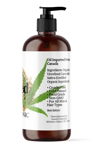 Vista 3 de Aceite de semilla de cáñamo orgánico extra sin refinar (grado alimenticio) 8 onzas Cannabis sativa Importado de Canadá 100% puro prensado