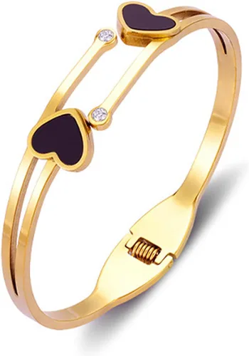 Vista 11 de Colección de Pulseras Brazalete de Acero Inoxidable 316L Chapado en Oro de 18K - 12 Diseños Únicos + Cadena de Acero de Titanio con Acento
