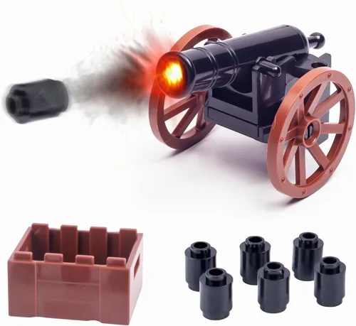 Vista 2 de Medieval Warfare Cannon 2, paquete de armas militares, figuras de soldados de juguete, minifigura de juguete compatible con las principales marcas