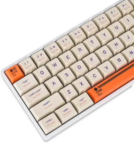 Vista 22 de Guffercty kred XDA Profile - Teclas negras minimalistas 75% Dye-sub PBT con teclas ISO para teclado mecánico MAC 60% 65% 75% 96% (muñeca negra)
