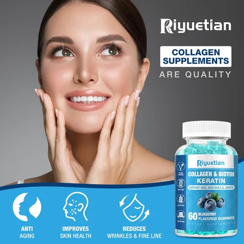Vista 4 de Gomitas de biotina de 15000 mcg con colágeno para adultos, mujeres y hombres - Gomitas para cabello, piel y uñas con biotina - Colágeno para mujer