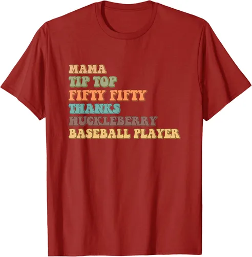 Vista 45 de Mama Tip-Top Fifty Fifty Thanks Huckleberry - Camiseta de béisbol, Negro
