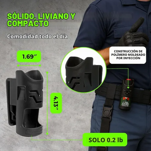 Vista 2 de Funda universal de spray de pimienta. Soporte de aerosol OC para cinturón de servicio y MOLLE Se adapta a MK-3 y MK-4. Diseño de acceso rápido.
