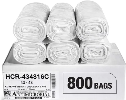 Vista 23 de Aluf Plastics Bolsas de basura de alta densidad, 10 galones, 4000 unidades, 6 micras (eq), 24 x 24 pulgadas, negras, para baño, oficina, industrial