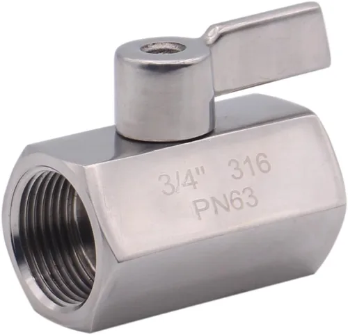 Vista 16 de DERNORD Válvula de bola de acero inoxidable Mini rosca NPT hembra (1" hembra y hembra)