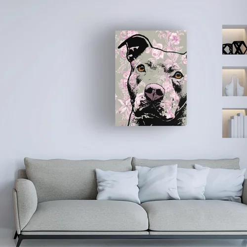 Vista 3 de Trademark Fine Art - Lienzo decorativo "Thoughtful Pit Bull" - 19 x 14