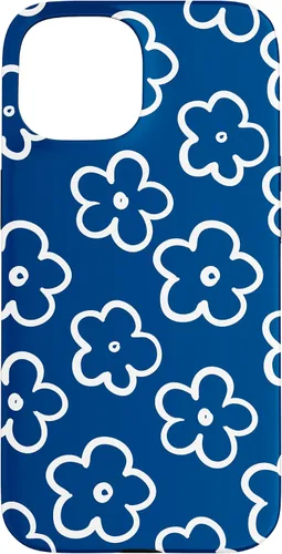 Vista 6 de Lindo patrón de flores silvestres azul marino y blanco floral caso para iPhone 17