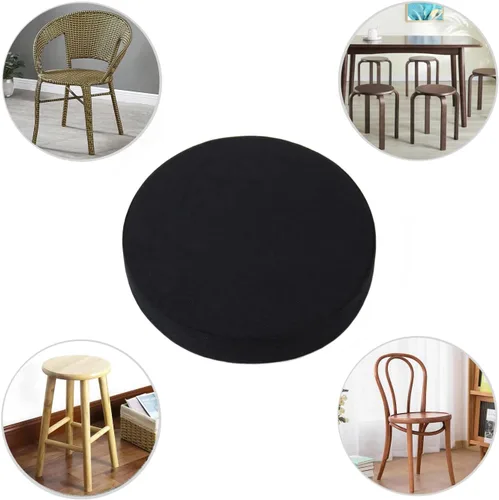 Vista 5 de Cojín redondo suave para dormitorio, oficina, cocina, comedor, cojín antideslizante para silla y cojín de asiento de 14 pulgadas, negro (YZ210918)