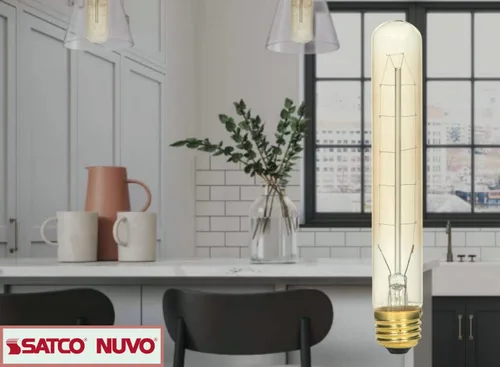 Vista 4 de Satco Incandescente T9 de 60 vatios; transparente; 3000 horas nominales promedio; 230 lúmenes; base media; 120 voltios para accesorios