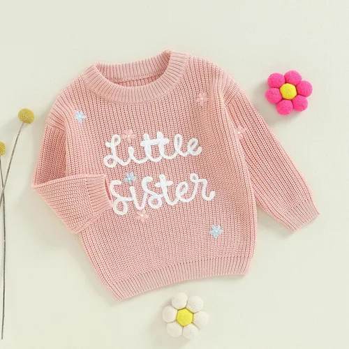 Vista 44 de VISGOGO Suéter a juego para hermanitas grandes y pequeñas, ropa de una sola pieza