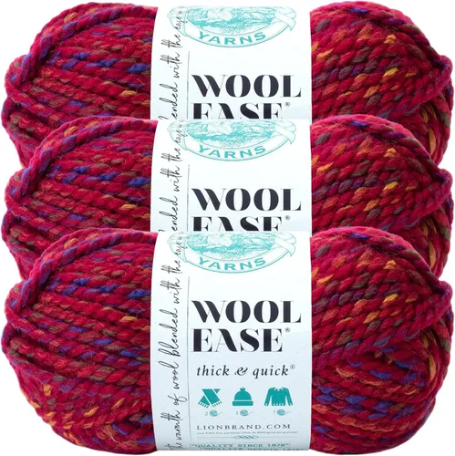 Vista 113 de Lion Brand Yarn - Ovillo de lana Wool-Ease Thick & Quick color fuerza aérea Super Bulky Wool Acrylic Blend Fiber for Soft Hats, Sweaters, Chunky