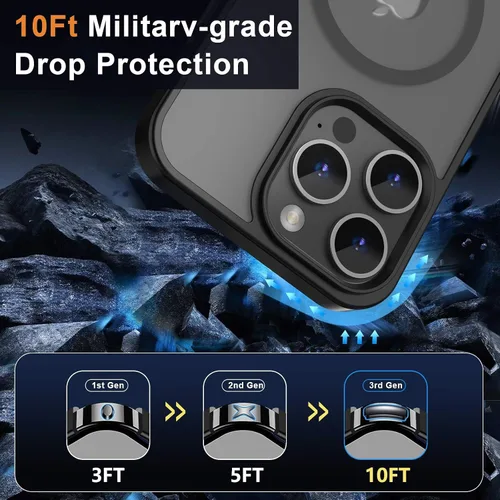 Vista 347 de MOCCA - Funda magnética resistente para iPhone XR de 6.1 pulgadas, compatible con MagSafe, funda con protección contra caídas de grado militar
