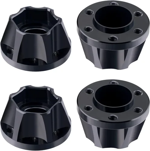 Vista 9 de 4 piezas de accesorios RC de aluminio de 0.472 in, adaptador de cubo hexagonal para 1/10 RC Crawler 1.9 pulgadas o 2.2 pulgadas, RimAxial Scx10 Trx4