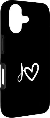 Vista 3 de Minimalist Monogram Name Initial Letter j White Heart Shape Case for iPhone 17