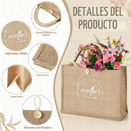 Vista 4 de Coume 2 bolsas para madre de novia, regalos de boda, 13 x 9.5 x 4.7