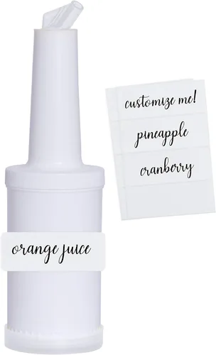 Vista 7 de AME D'ESSENCE (6-PCS-1 Qt) White Store N Pour - Contenedores para botellas con boquilla Flow-N-Stow para jugo de fruta y licor, botellas de 1 cuarto
