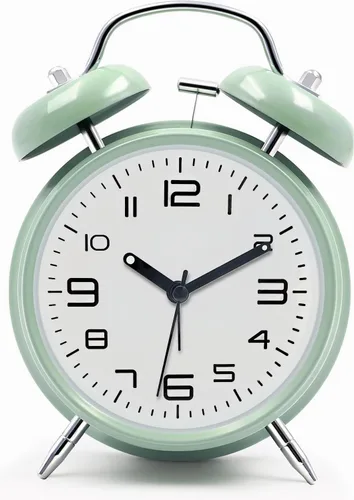 Vista 8 de Azyh Reloj despertador ruidoso para adultos que duermen pesados, de metal de 4 pulgadas, doble campana, funciona con pilas, para decoración de Negro