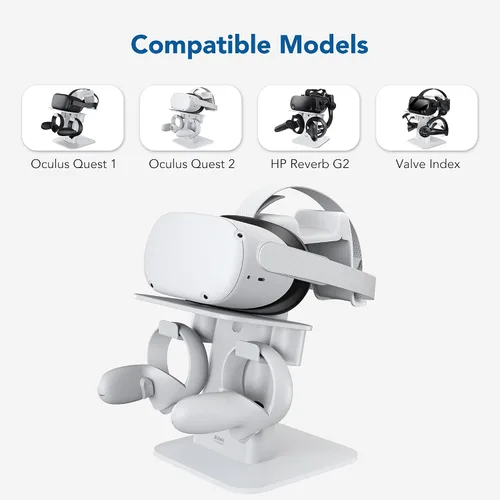 Vista 3 de KIWI design Accesorios de soporte de realidad virtual y accesorios de cubierta de agarraderas de controlador compatibles con Quest 2