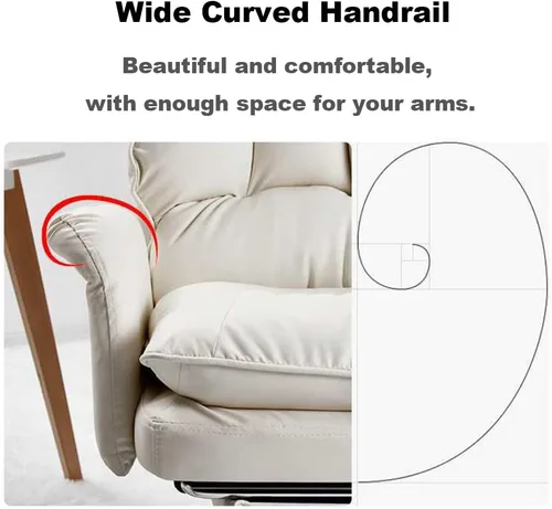 Vista 4 de Sofá ergonómico de oficina, silla de juegos con ruedas, cojín suave, silla de computadora, ángulo de altura ajustable, silla de escritorio